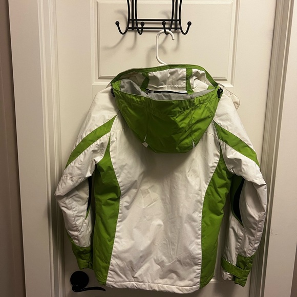 Spyder Women's Cream Jacket with green accents - Picture 6 of 7